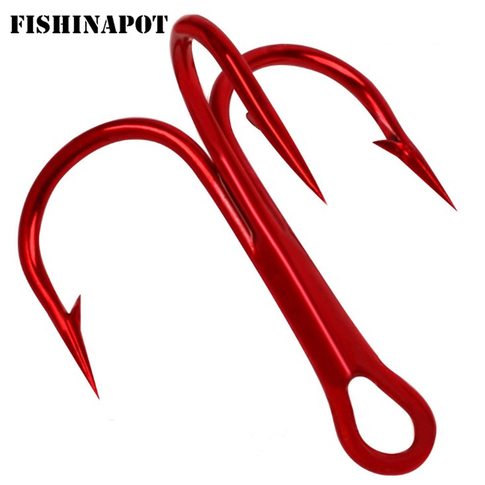Fishing Hook Offset - 20 pz/lotto rosso 2/4/6/8/10 # ami
