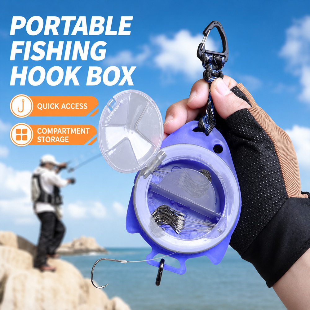 Fishing Hook Box - VIKINGAR Scatola Portatile Girevole per Ami