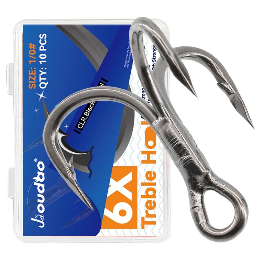 Fishing Hook Assortment - 6X Ami da pesca tripli neri