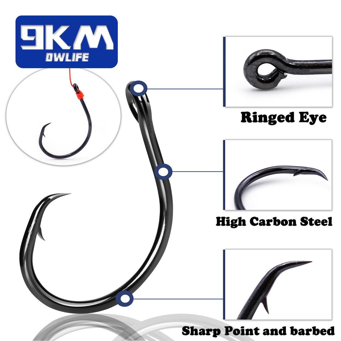 9KM 25-50 Pezzi Ami da Pesca a - Fishing Hook Offset recensione e prezzo